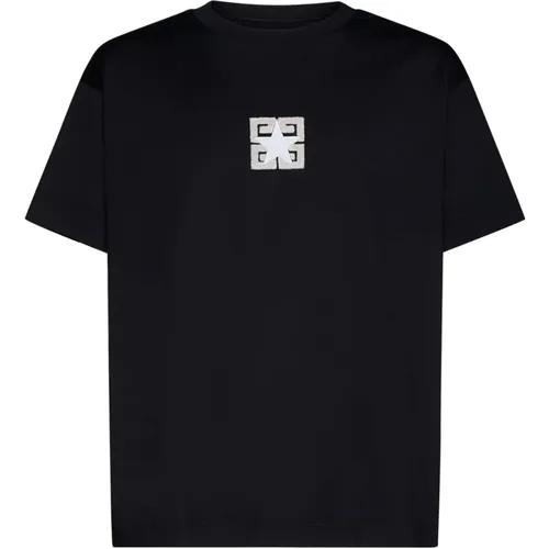 Schwarze Boxy Kurzarm T-shirts Polos , Herren, Größe: S - Givenchy - Modalova