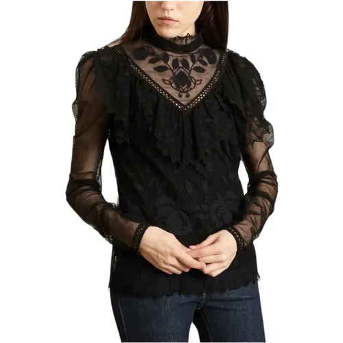 Lace Top with Ruffle Collar , female, Sizes: S, M - See by Chloé - Modalova