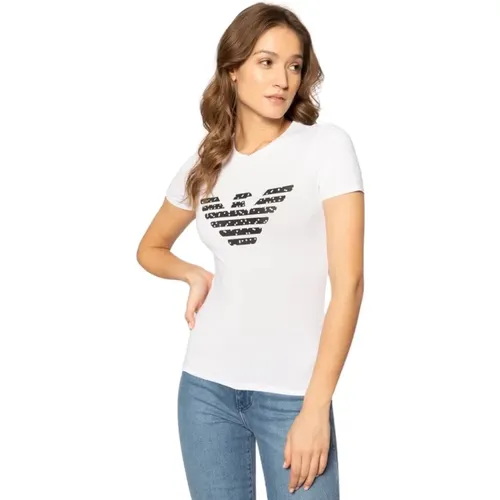 Weiße T-Shirts und Polos , Damen, Größe: XL - Emporio Armani - Modalova