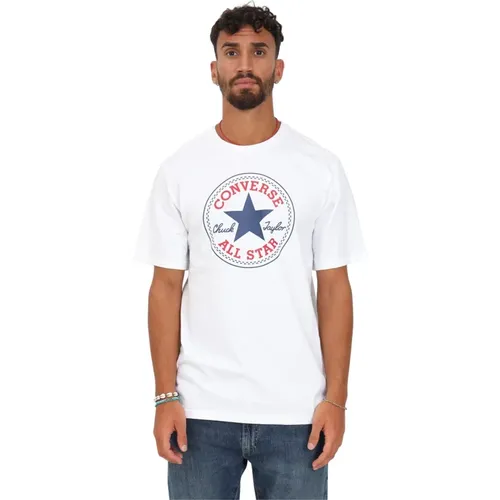 Weiße T-Shirts und Polos für Männer , Herren, Größe: L - Converse - Modalova