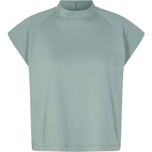 High-Neck T-Shirt mit Gepolsterten Schultern , Damen, Größe: S - Remain Birger Christensen - Modalova