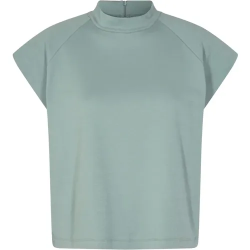 High-Neck T-Shirt mit Gepolsterten Schultern , Damen, Größe: XS - Remain Birger Christensen - Modalova