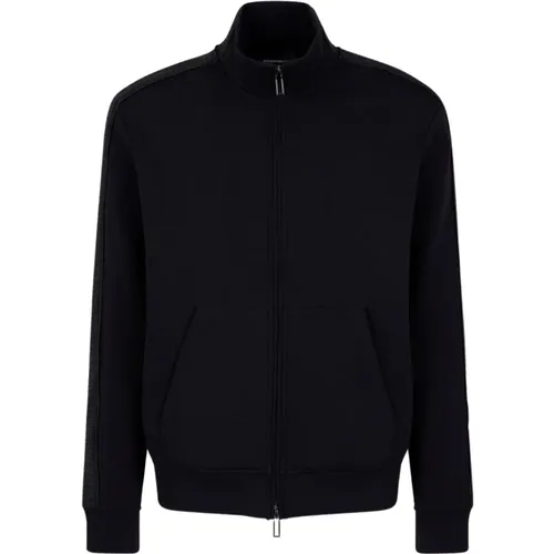 Navy Full Zip Sweatshirt , male, Sizes: S - Emporio Armani - Modalova