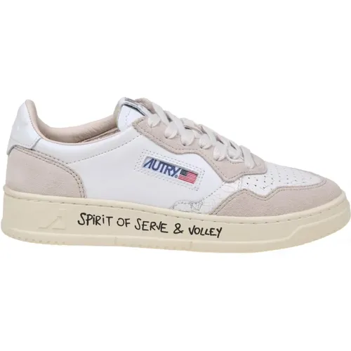 Weiße und Sand Leder Sneakers - Autry - Modalova