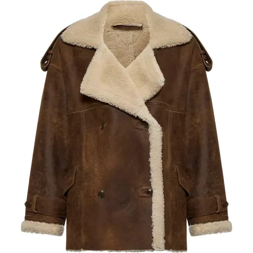 Shearling Lined Suede Jacket , female, Sizes: S, M - Salvatore Santoro - Modalova