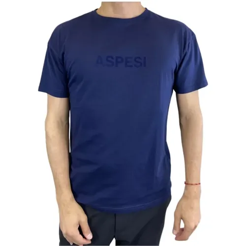 Marineblau Kurzarm T-shirt Aspesi - Aspesi - Modalova