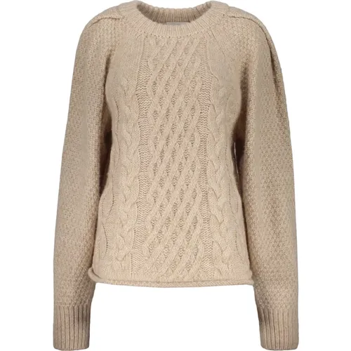 Gemütlicher Zopfmuster Rundhals Pullover , Damen, Größe: S - LOW CLASSIC - Modalova