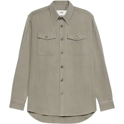 Wool Overshirt , male, Sizes: L - Ami Paris - Modalova