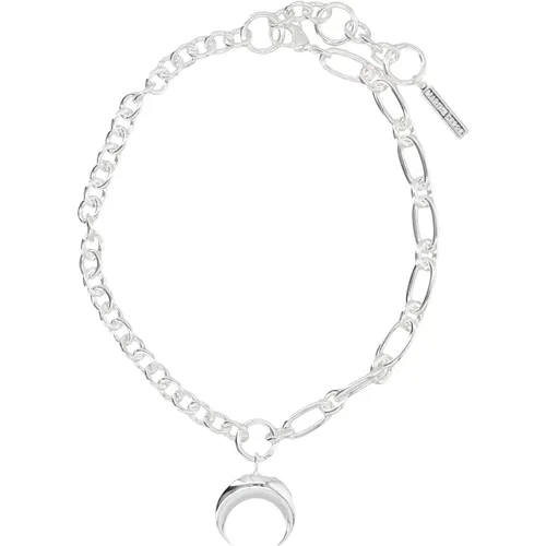 Silberner Halbmond Charm Halskette - Marine Serre - Modalova