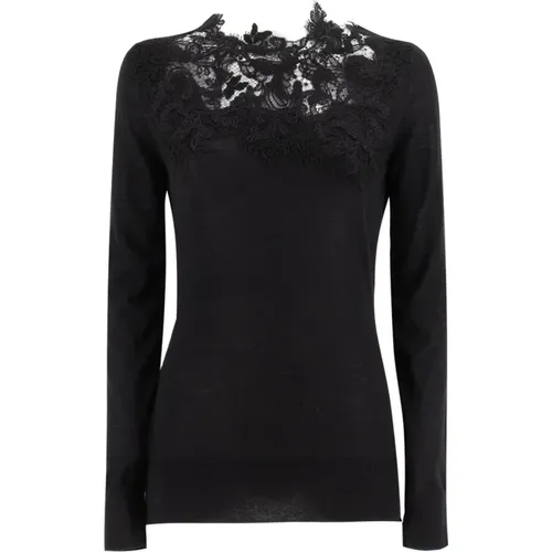 Round-neck Knitwear, Classic Collection , female, Sizes: M, S - Ermanno Scervino - Modalova