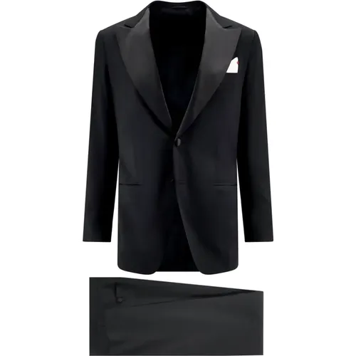 Satin Lapel Blazer Suit , male, Sizes: L, M, 2XL - Kiton - Modalova