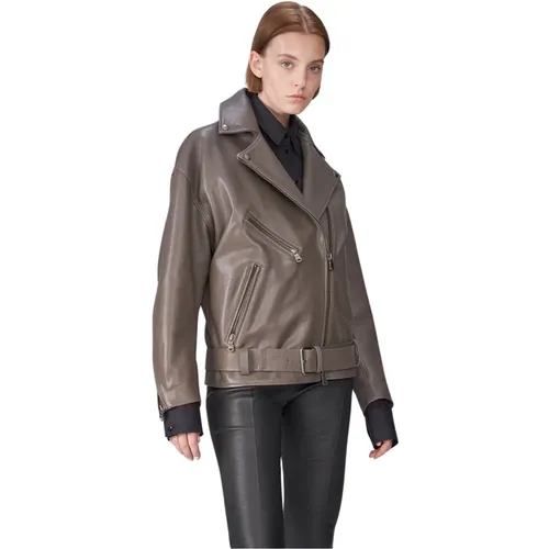 Gisele - Graue Lederjacke VSP - VSP - Modalova