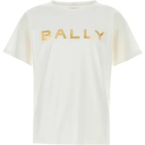 Klassisches Weißes Baumwoll-T-Shirt , Herren, Größe: M - Bally - Modalova