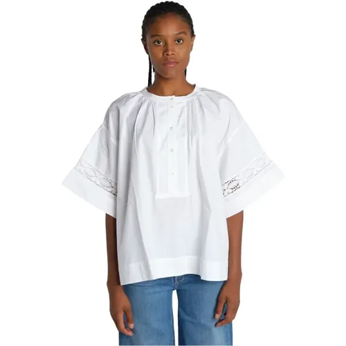 Embroidered Short-Sleeved Shirt , female, Sizes: M - Soeur - Modalova
