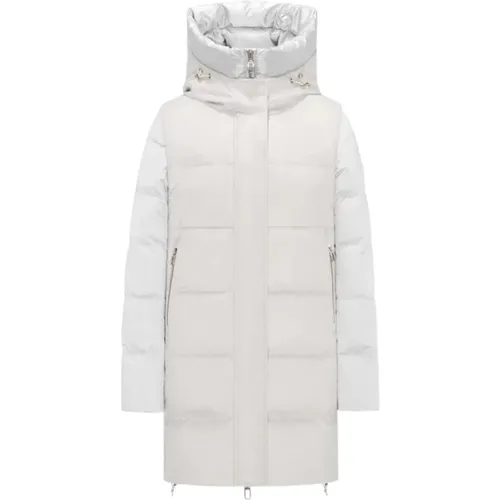 Gepolsterte Hellgraue Winterjacke , Damen, Größe: L - Duno - Modalova