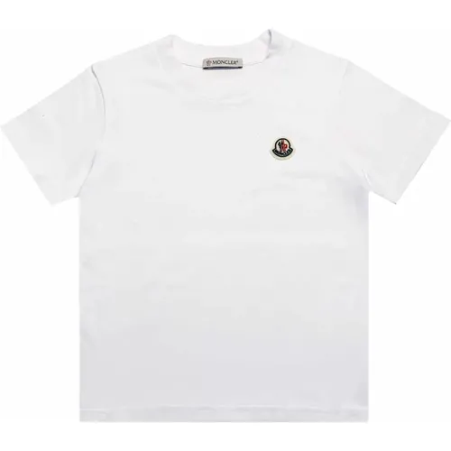 Baumwoll T-Shirt, Waschanleitung Enthalten - Moncler - Modalova