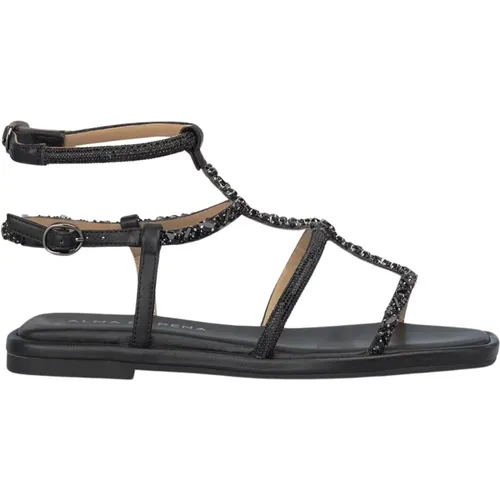 Double Strap Flat Sandal , female, Sizes: 7 UK - Alma en Pena - Modalova