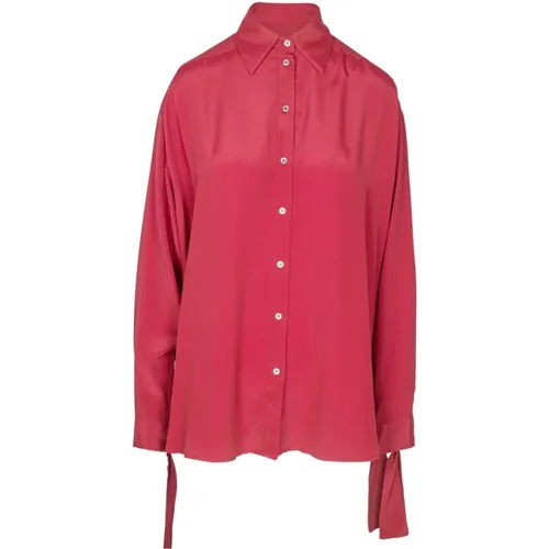 Crepe Shirt with Classic Collar , female, Sizes: S, 2XS, XS - Ottod'Ame - Modalova