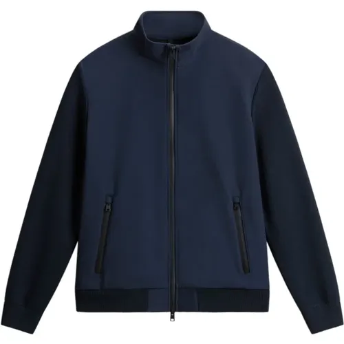 Navy Panelled Coat , Herren, Größe: XL - Woolrich - Modalova