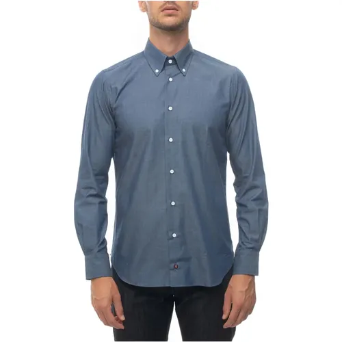 Denim Button-Down Casual Shirt , male, Sizes: M, L - Càrrel - Modalova