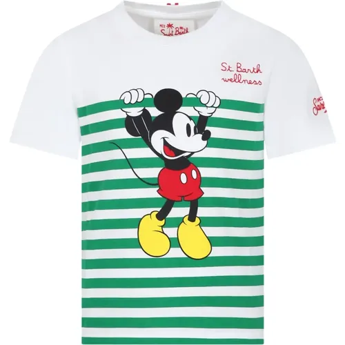 Mickey Mouse Weiße Baumwoll-T-Shirt - MC2 Saint Barth - Modalova