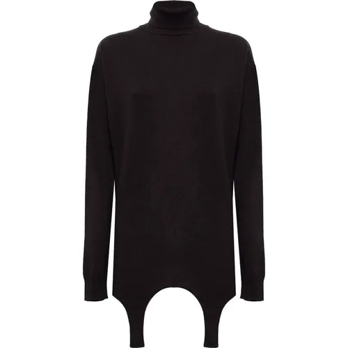 Kaschmir Rollkragenpullover mit Garter-Effect Saum,Brauner Kaschmir Rollkragenpullover - Saint Laurent - Modalova