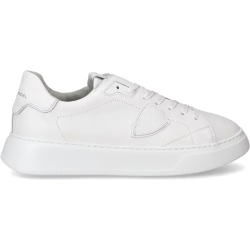 Minimalistische Weiße Sneakers , Herren, Größe: 45 EU - Philippe Model - Modalova