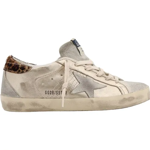 Gold Lace-up Sneakers with Iconic Star , female, Sizes: 2 UK - Golden Goose - Modalova