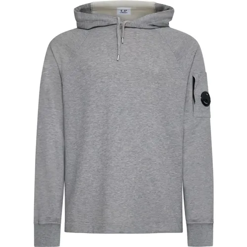 Melange Grau Fleece Baumwolle Hoodie , Herren, Größe: L - C.P. Company - Modalova