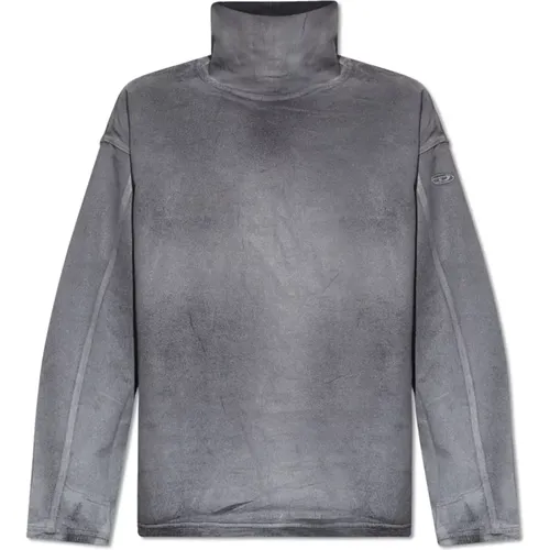 Reflektierender Sweatshirt D-Nlabelcol-S , Herren, Größe: XL - Diesel - Modalova