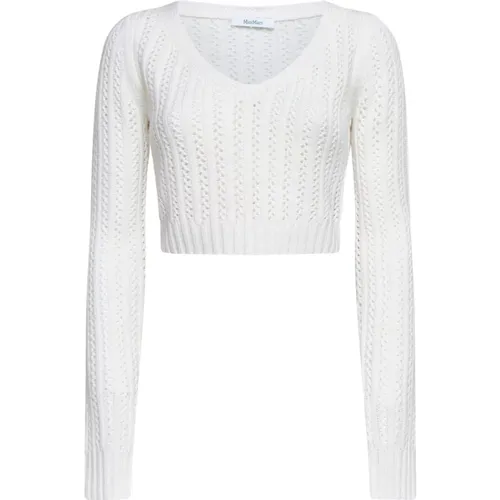 Vanilla Crochet V-Neck Sweater , female, Sizes: M, S, XS - Max Mara - Modalova