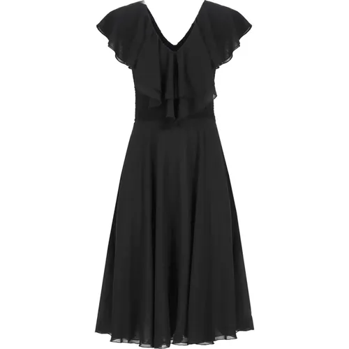 V-Neck Ruffle Sleeveless Dress , female, Sizes: XS, L - Rotate Birger Christensen - Modalova