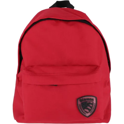 Rote Handtasche Rucksack mit Reißverschlusstaschen - Blauer - Modalova
