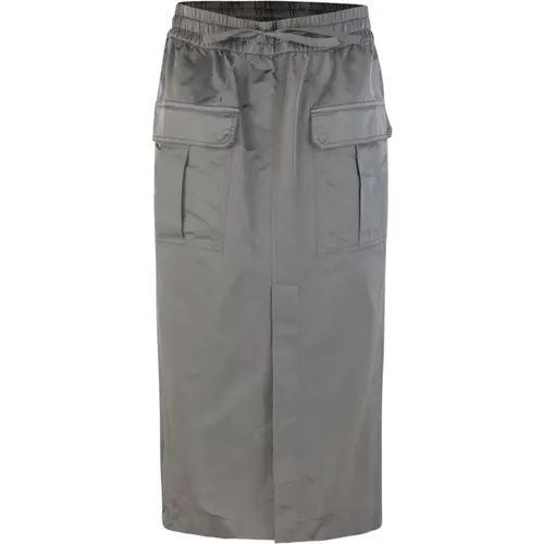 Cargo Skirt with Elastic Waist and Front Slit , female, Sizes: XS, S - P.a.r.o.s.h. - Modalova