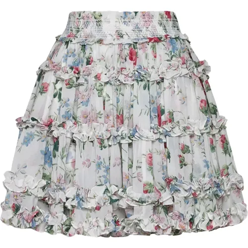 Floral Print Ruffle Skirt , female, Sizes: L - Needle & Thread - Modalova