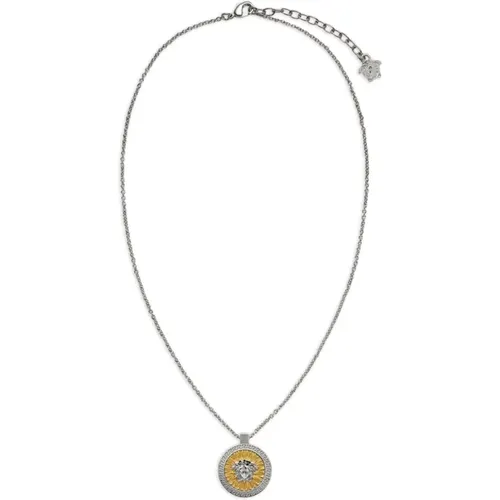 Ikone Medusa Anhänger Halskette in Gold und Silber , unisex, Größe: ONE Size - Versace - Modalova