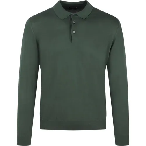 Long Sleeved Cotton Polo Shirt , male, Sizes: L, 2XL, M - Drumohr - Modalova
