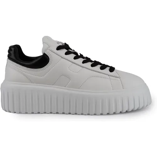 Weiße Leder-Sneaker mit Schnürung , Damen, Größe: 39 1/2 EU - Hogan - Modalova