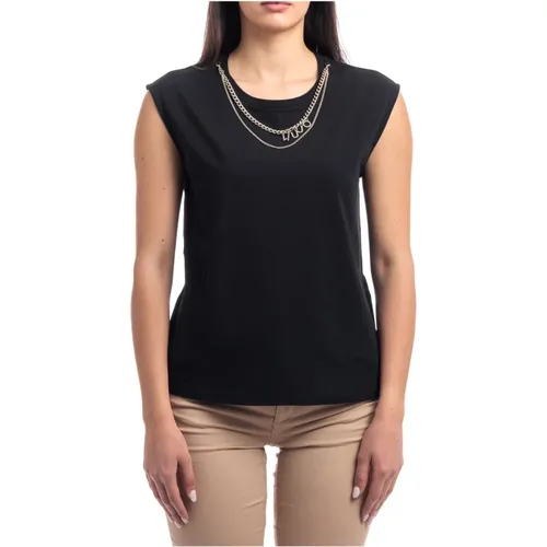 Stylisches T-Shirt mit Applikationen , Damen, Größe: XL - Liu Jo - Modalova