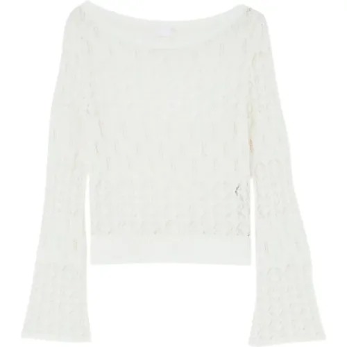 Geometric Lace Sweatshirt , female, Sizes: L, S - Liu Jo - Modalova