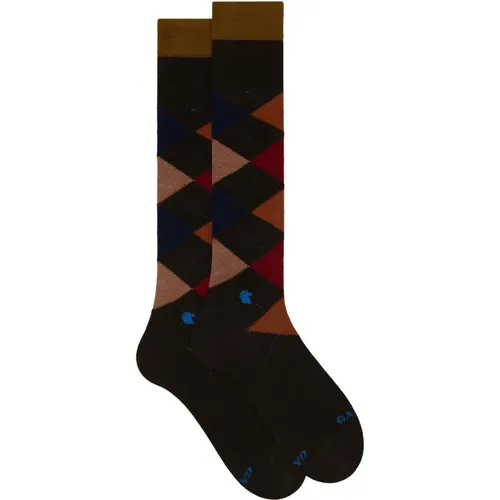 Braune Baumwoll Lange Socken mit Inlay - Gallo - Modalova