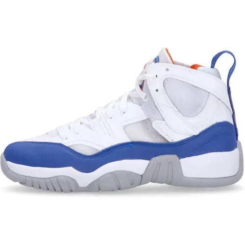 Hoher Basketball Sneaker Weiß/Blau/Orange , Herren, Größe: 42 1/2 EU - Jordan - Modalova