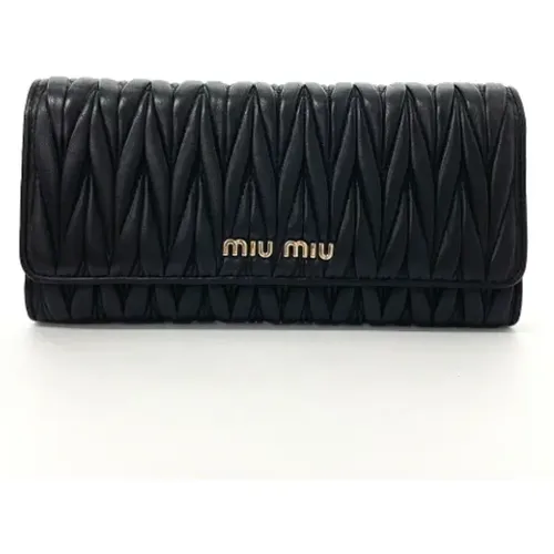 Pre-owned Leather wallets , female, Sizes: ONE SIZE - Miu Miu Pre-owned - Modalova