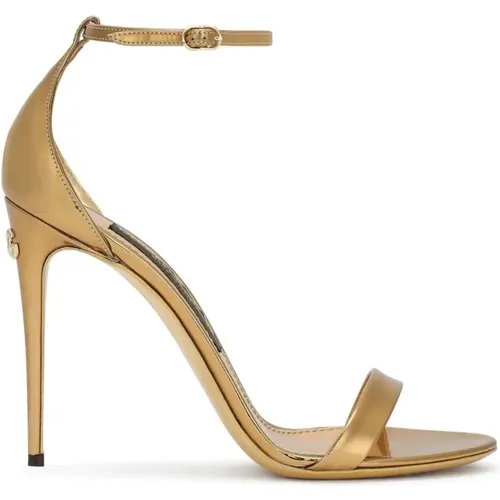 Keira Metallic High Heel Sandals , female, Sizes: 5 1/2 UK, 7 1/2 UK, 5 UK, 6 UK, 4 1/2 UK, 6 1/2 UK - Dolce & Gabbana - Modalova