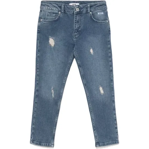 Denim Blaue Hose MSGM - MSGM - Modalova