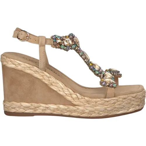 Woven Wedge Sandal with Embellishments , female, Sizes: 5 UK, 9 UK, 3 UK, 4 UK, 2 UK, 7 UK, 8 UK, 6 UK - Alma en Pena - Modalova