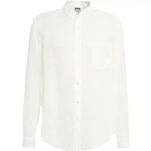 Long Sleeve Korean Collar Shirt , male, Sizes: M, S, L, XL - Mauro Grifoni - Modalova