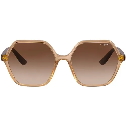 Braune Sonnenbrille , Damen, Größe: 55 MM - Vogue - Modalova