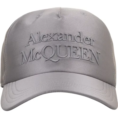 Graue Seiden-Baseballkappe , Herren, Größe: L - alexander mcqueen - Modalova