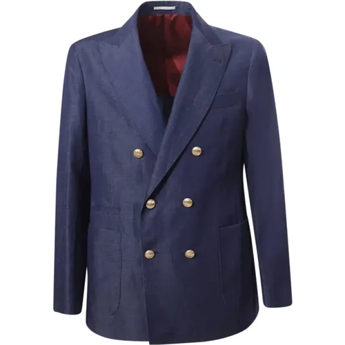 Wool Linen Jacket , male, Sizes: S, M, L - BRUNELLO CUCINELLI - Modalova